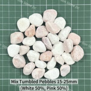 Mix Tumbled Pebbles White 50%, Pink 50%