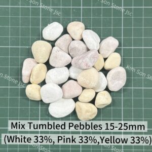 Mix Tumbled Pebbles White 33%, Pink 33%, Yellow 33%