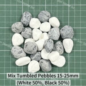 Mix Tumbled Pebbles White 50%, Black 50%