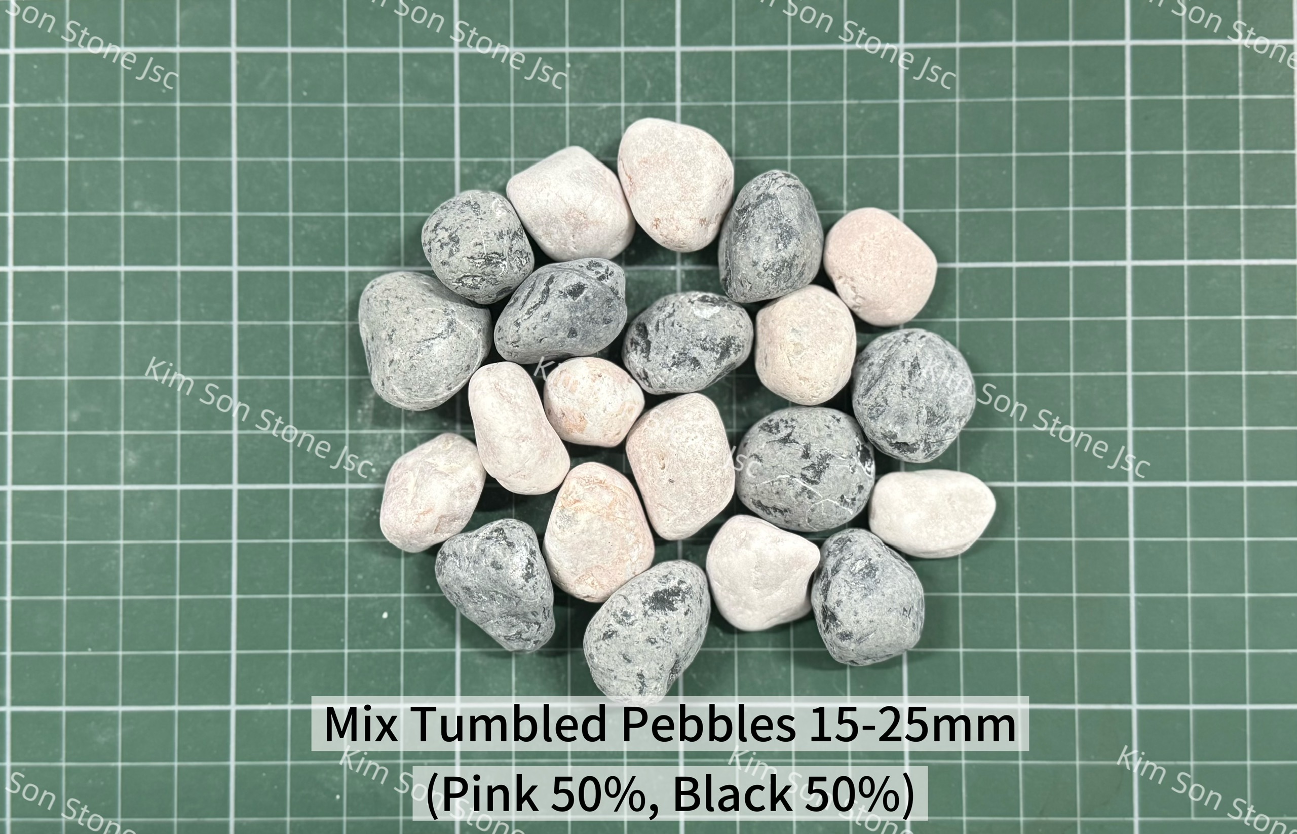 Mix Tumbled Pebbles Pink 50%, Black 50%