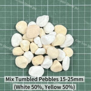 Mix Tumbled Pebbles White 50%, Yellow 50%