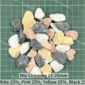 Mix Chiping White 25%, Pink 25%, Yellow 25%, Black 25%