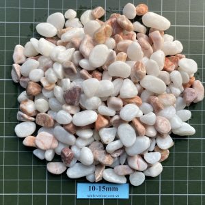 Mix tumbled pebble. 50% pink